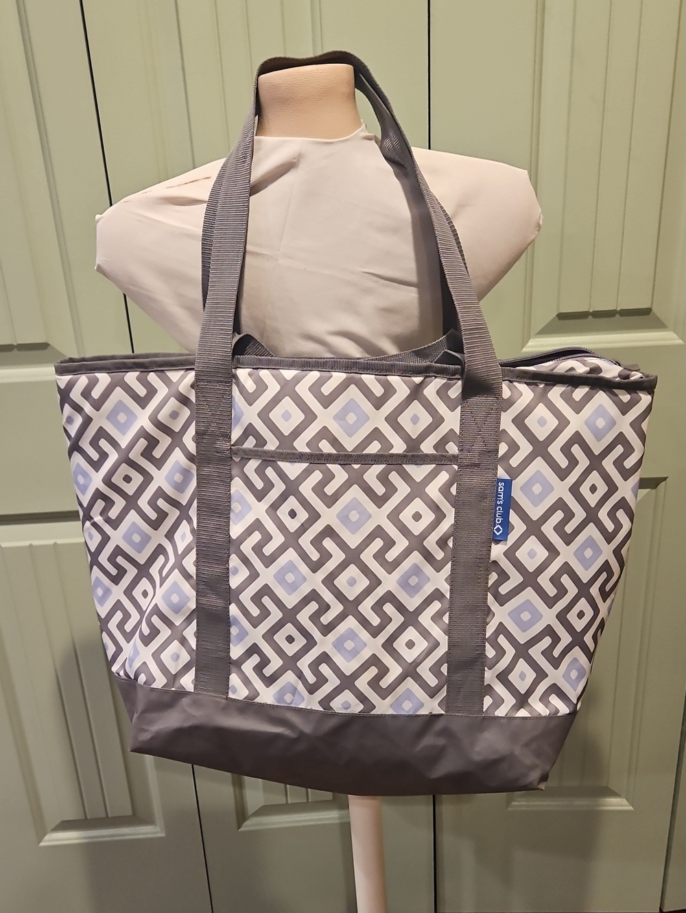 Light Gray Geometric Insulated Tote Bag- Sam's Club